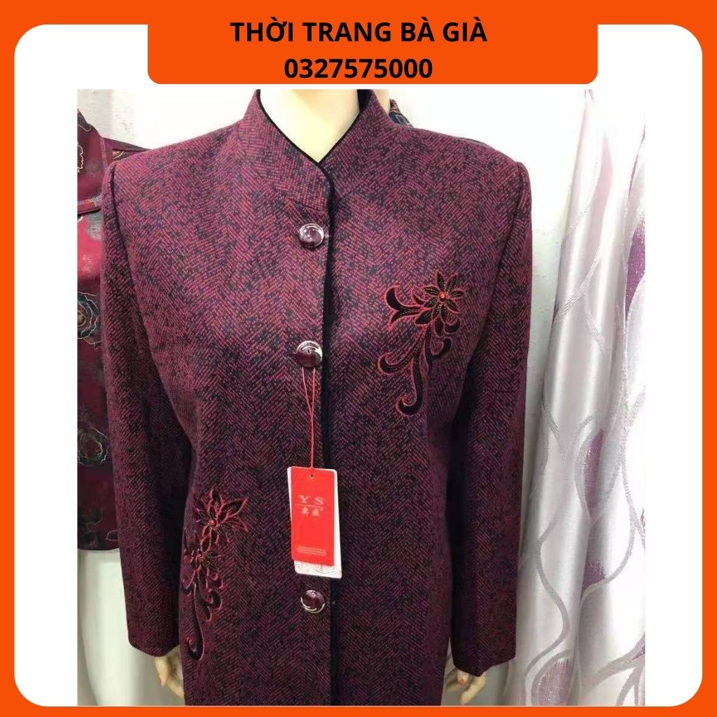 Áo Khoác, Áo Bà Già Hàng Quảng Châu Cao Cấp Chất Dạ CHo Các Mẹ Trung Niên