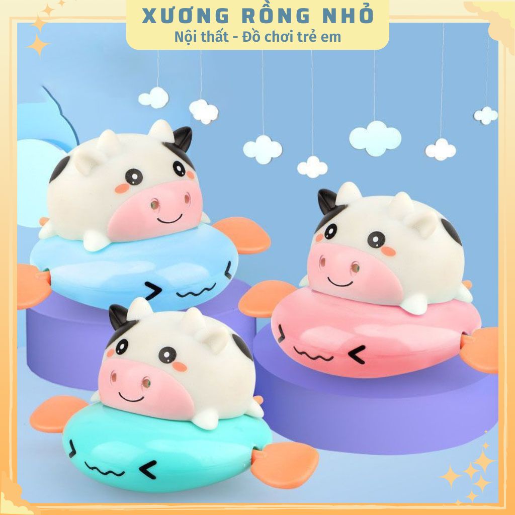 Đồ chơi nhà tắm cho bé, heo, bò phun nước chèo thuyền thả bồn tắm cho bé