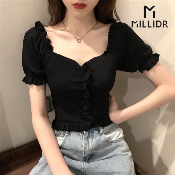 Áo Thun Tay Ngắn Cổ Chữ V Thời Trang Mùa Hè Sành Điệu Dễ Thương Cho Nữ