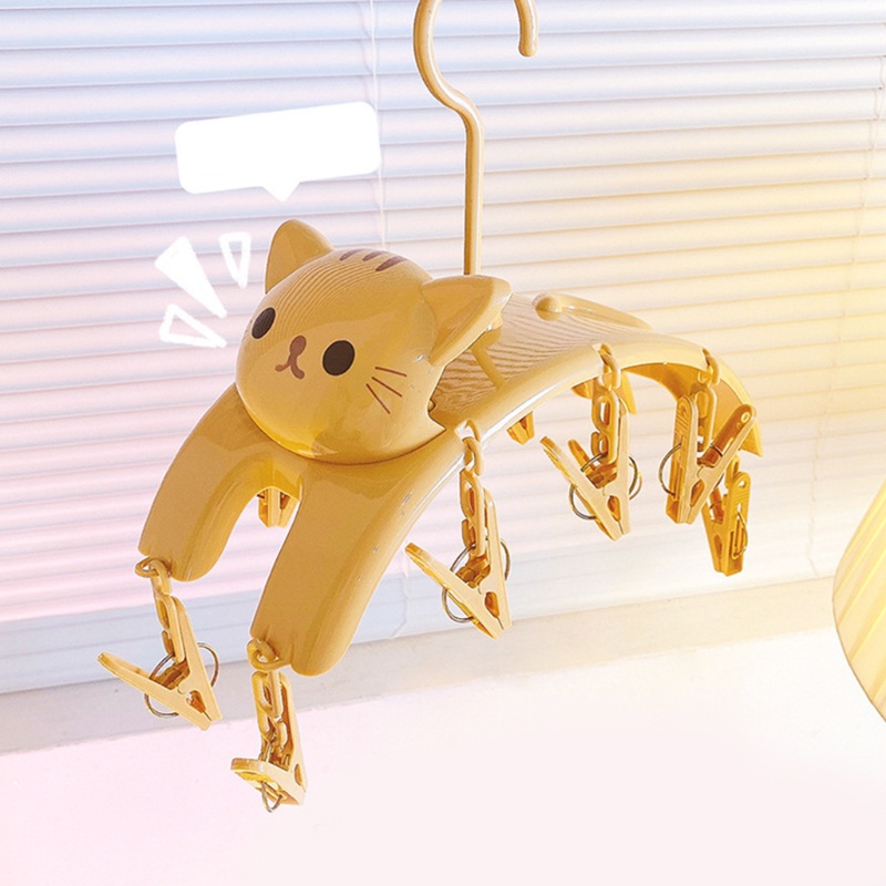 Kẹp Phơi Quần Áo Hình Mèo Hoạt Hình Siêu Dễ Thương Kèm 10 Kẹp Phơi Khô