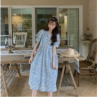 Váy nữ đẹp💗váy nữ dáng rộng kiểu dáng tay bồng babydoll💗váy xinh hoa nhí trẻ trung