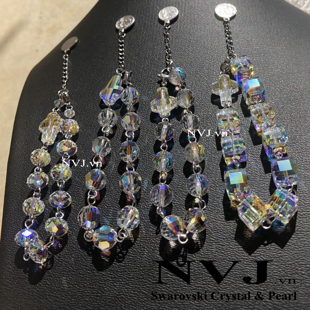 Chuỗi mân côi vòng tay 10 hạt pha lê Áo Swarovski cao cấp sang trọng lấp lánh: hạt vuông, tròn, tròn nhuyễn, bánh cam