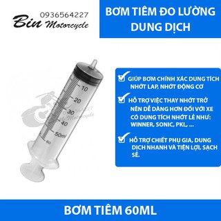 BƠM TIÊM 60ml ĐONG ĐO NHỚT LAP, NHỚT, PHỤ GIA, DUNG DỊCH