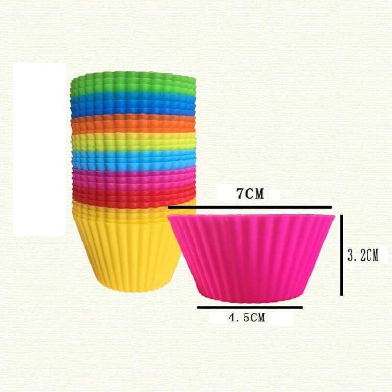 Bộ 12 khuôn làm bánh cupcake bằng silicon 7cm