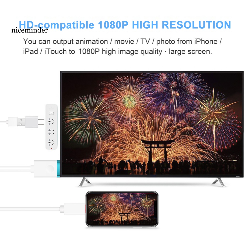 Dây Cáp Chuyển Đổi Âm Thanh Hình Ảnh Từ AV Chuyển Đổi 8 Pin Sang HDMI-compatible TV Chất Lượng Cao