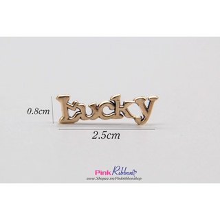 SET 2 CÁI - Charm chữ Lucky  dùng trang trí may mặc, phụ kiện thời trang, phụ liệu may mặc, phụ kiện tóc, DIY