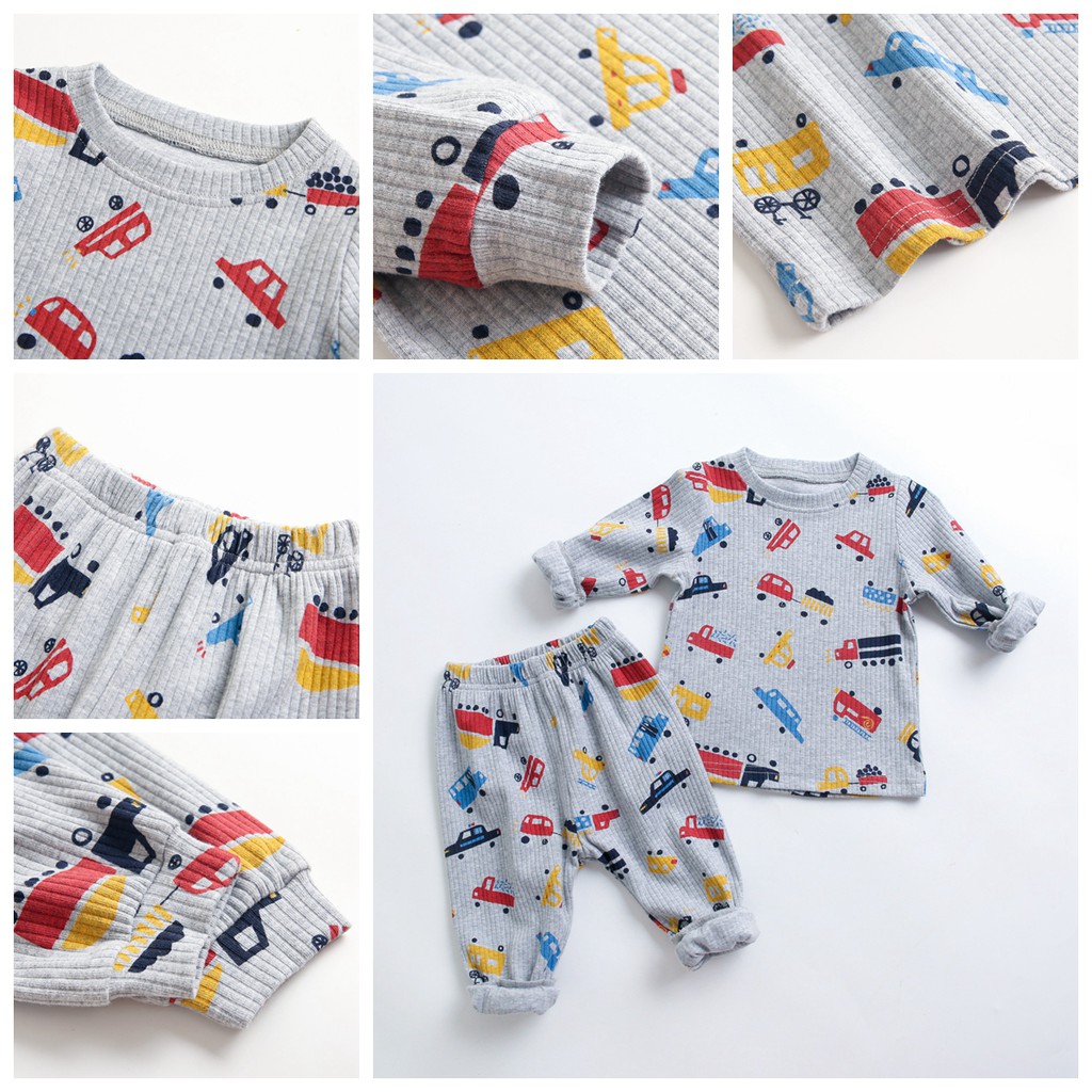 Bộ đồ 2 món Sanlutoz gồm áo + quần họa tiết hoạt hình bông hoa cho trẻ em