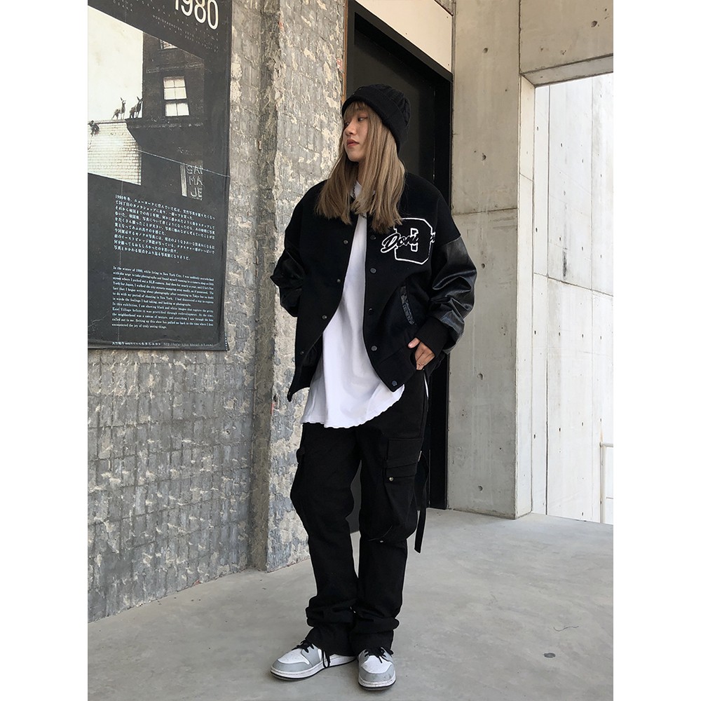 Áo Bomber, Varsity bóng chày HOT 2021 chất da mịn bóng 3 màu xanh,đỏ,đen