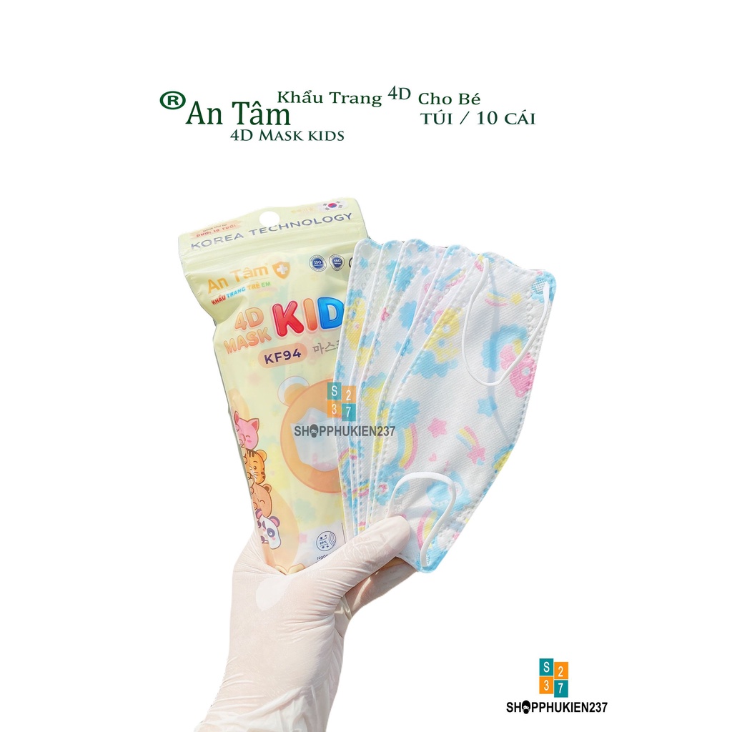 Combo 50 Cái Khẩu Trang Trẻ Em KF94 An Tâm Cho Bé Hình Hoạ Tiết Dễ Thương