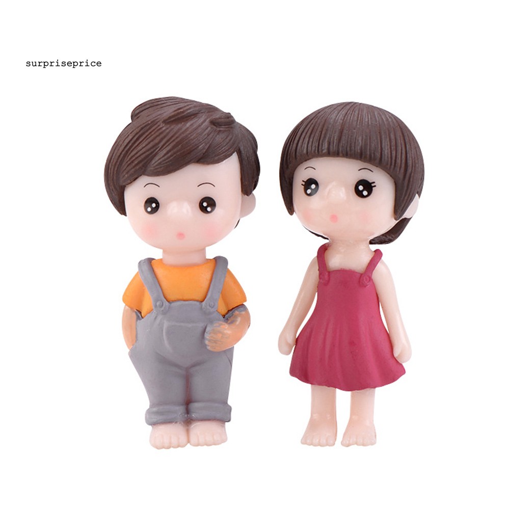 [COD] [COD] Set 2 Mô Hình Bé Trai / Bé Gái Bằng Nhựa Resin Dễ Thương Trang Trí Tiểu Cảnh DIY