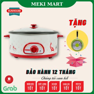 Nồi lẩu điện SUNHOUSE SH525L Chính hãng bảo hành 12 tháng + Tặng kèm chảo trơn chống dính Sunhouse 18cm