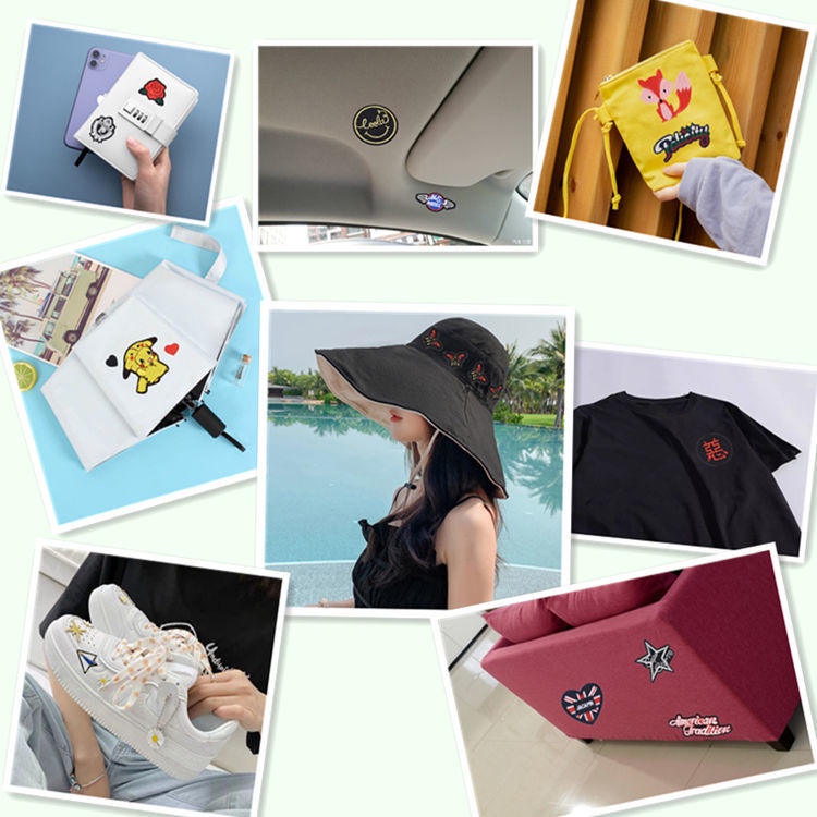 Miếng Dán Ủi Trang Trí Quần Áo Jean Thêu Họa Tiết Màu Đen