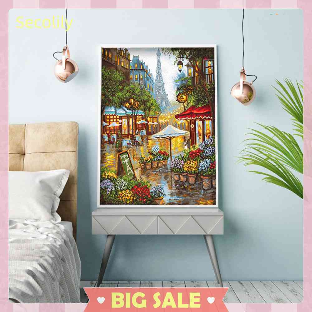 Bộ Tranh Thêu Chữ Thập 11CT DIY Hình Phong Cảnh Paris Đẹp Mắt
