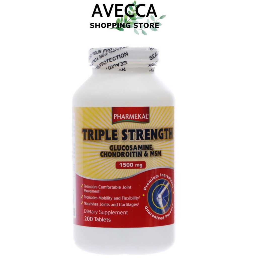 Viên Uống Hỗ Trợ Thoái Hóa Khớp Và Tái Tạo Sụn Khớp Pharmekal Triple Strength Glucosamine Chondroitin (Hộp 200 Viên)