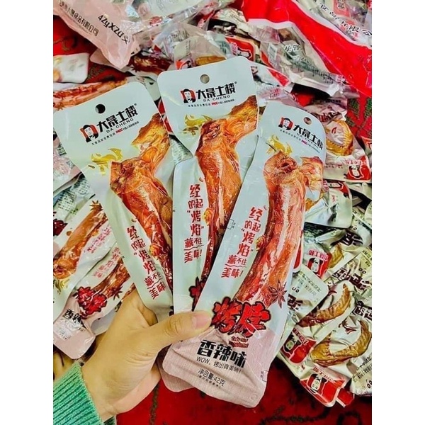 COMBO 5 Cổ Vịt Dacheng - Cổ Vịt Cay Ăn Liền Khổng Lồ Tứ Xuyên Trung Quốc Gói Lớn 42Gr Thơm Ngon | ăn vặt