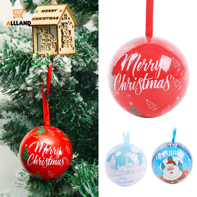 Hộp Đựng Bánh Kẹo Hình Quả Bóng Tròn Họa Tiết Ông Già Noel Hoạt Hình Sáng Tạo Có Thể Treo Trang Trí Cây Thông Giáng Sinh