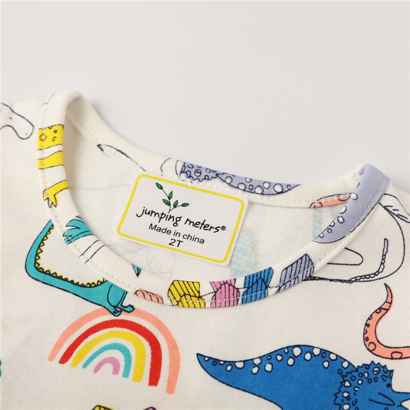 Đầm Dài Đến Đầu Gối 100% Cotton In Họa Tiết Khủng Long Thời Trang Mùa Hè Cho Bé Gái