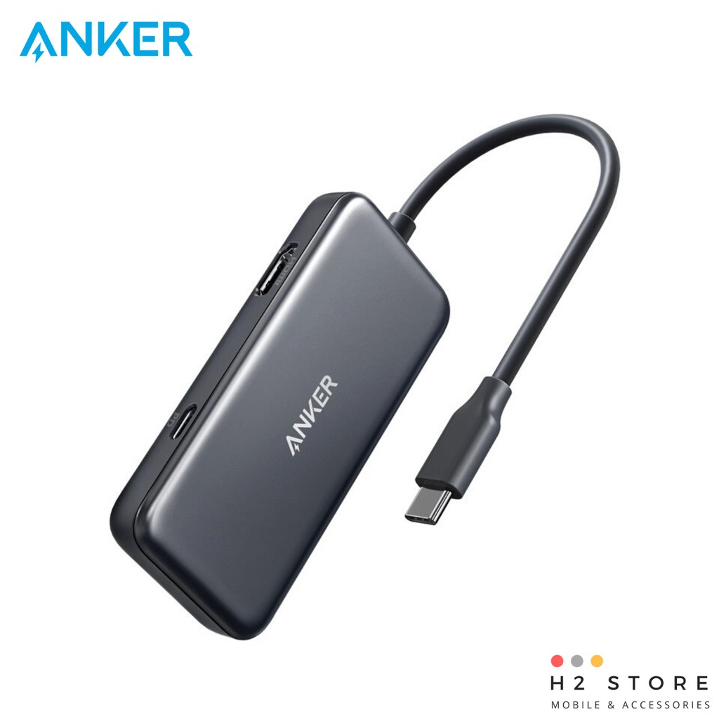 Bộ chuyển đổi USB-C ANKER 3 in 1 xuất HDMI 4K, USB 3.0 và hỗ trợ dòng USB-C 60W - A8335