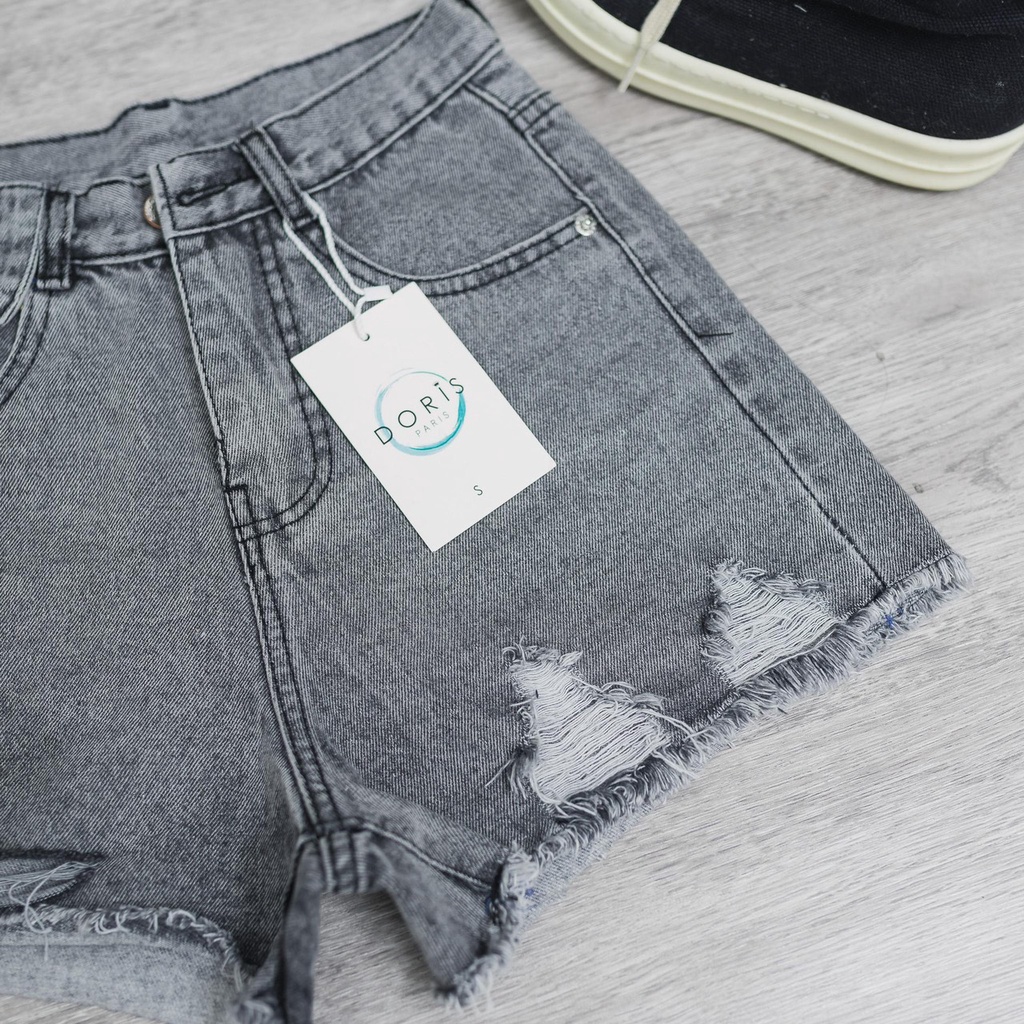 Quần Short Jean Kiểu 2 Nút, Quần Sooc Nữ Phong Cách 2 Màu