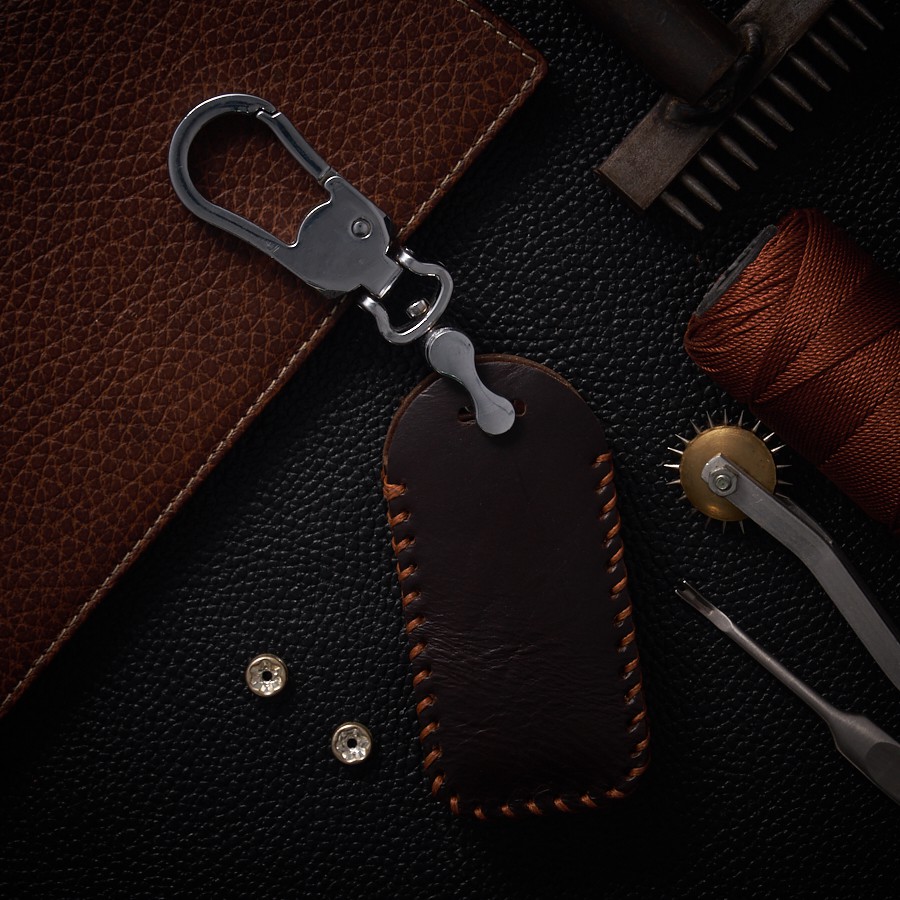 Bao Da Chìa Khóa Ô Tô Mitsubishi Attrage / Outlander / Xpander 3 Nút Da Bò opkey