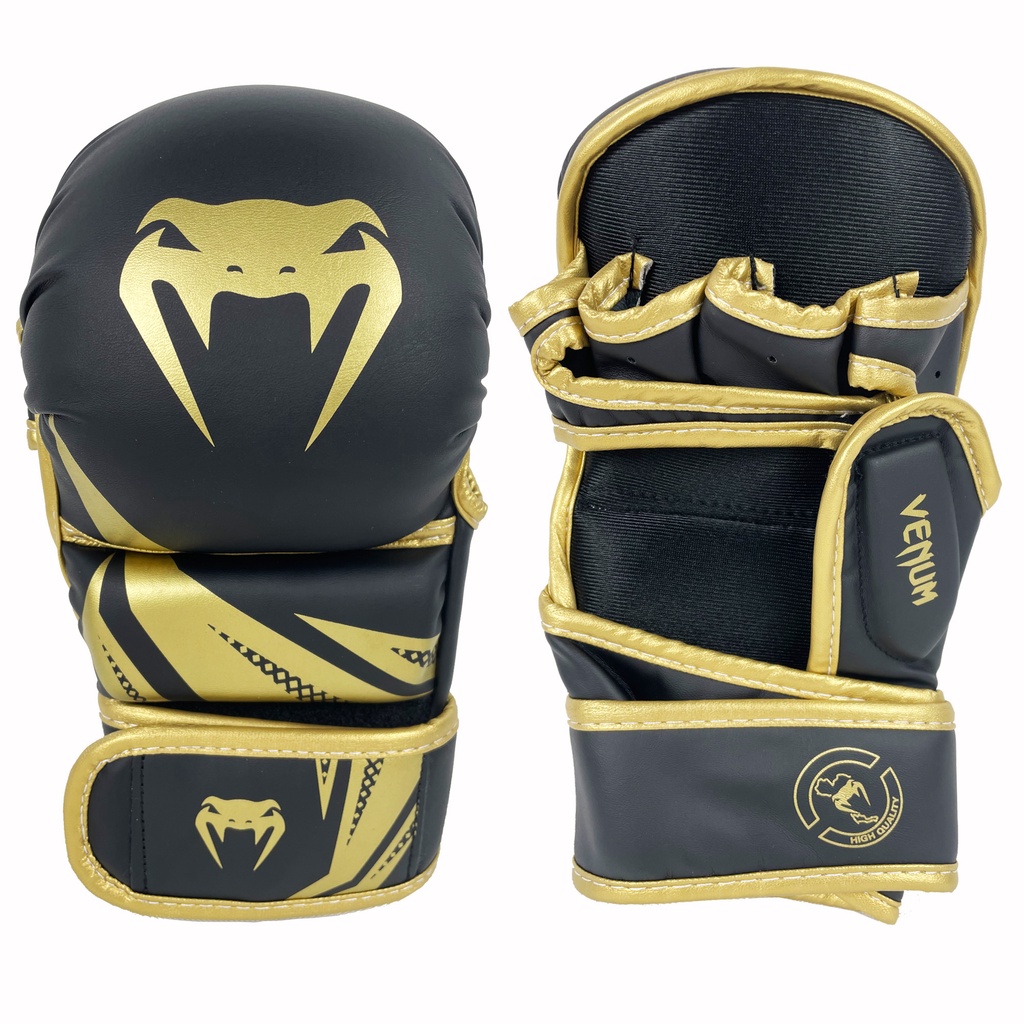 Găng Tay Đấm Bốc mma / Muay Thai Bằng Da 3 Màu Đen Chuyên Nghiệp