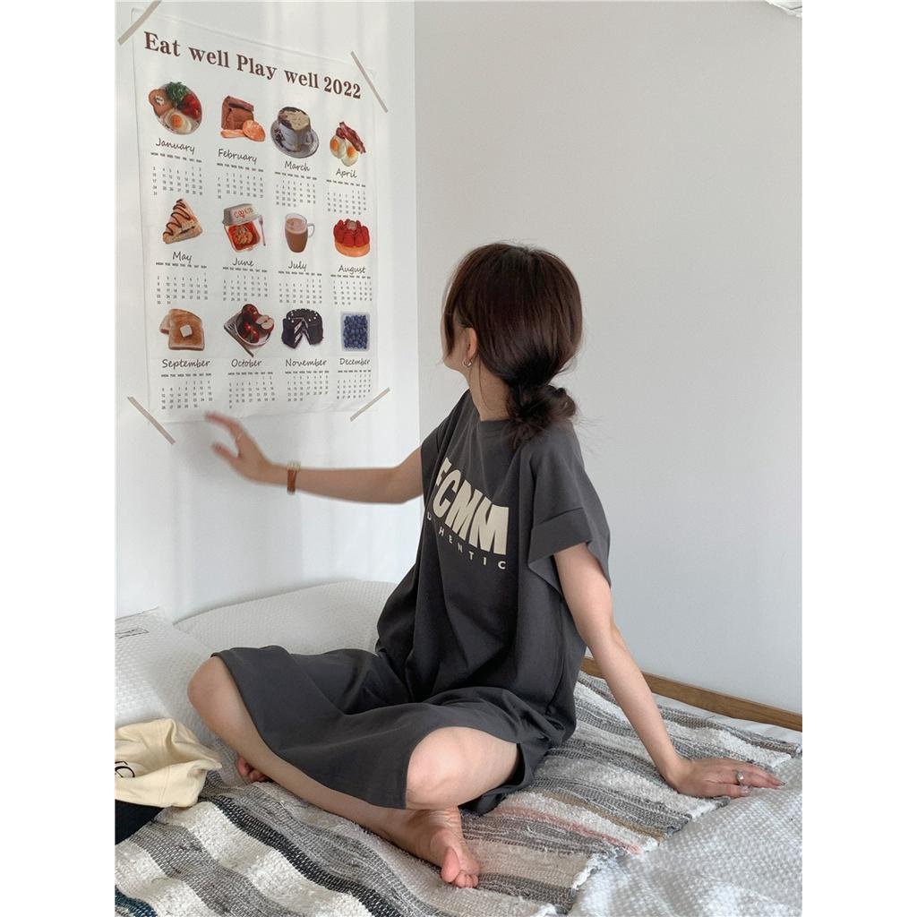 Đầm Thun Cotton Nguyên Chất Dáng Dài Rộng Đơn Giản 61825