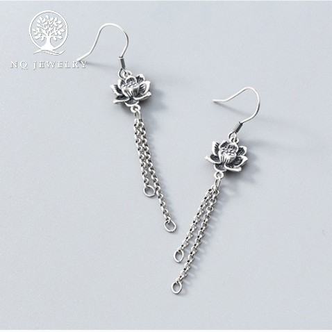 Charm bạc dây bông tay hoa sen - NQ Jewelry