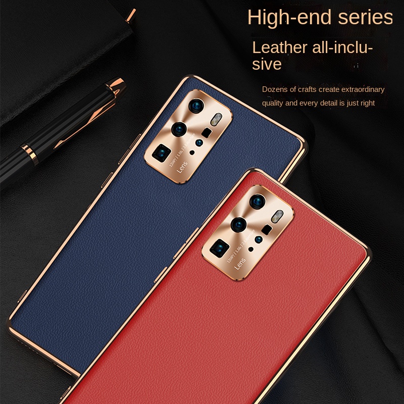 Ốp Điện Thoại Da Thật Siêu Mỏng Chống Sốc Cho Huawei P50 Pro P40 Pro P40Pro+ P30 Pro