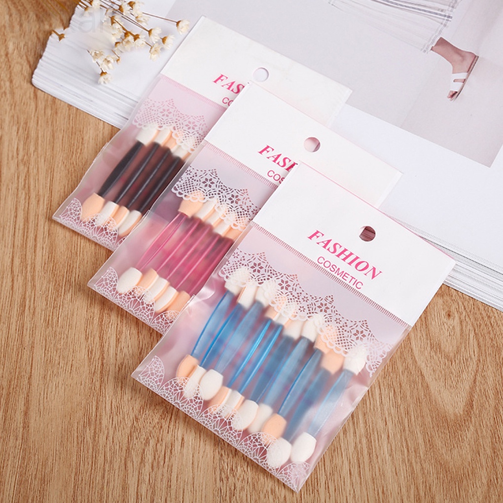 [Hàng mới về] Set 10 cọ đánh phấn mắt hai đầu hình oval bằng chất liệu bọt biển màu sắc ngẫu nhiên