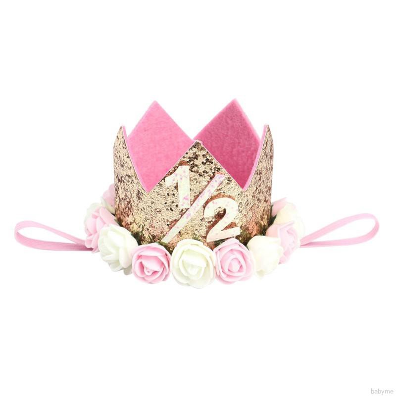 Băng đô hình vương miện phối hoa đáng yêu cho bé gái