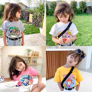 Áo  phông bé gái ,Combo 4 Áo Phông Hình Cổ Tích nhiều hình thú cho bé gái