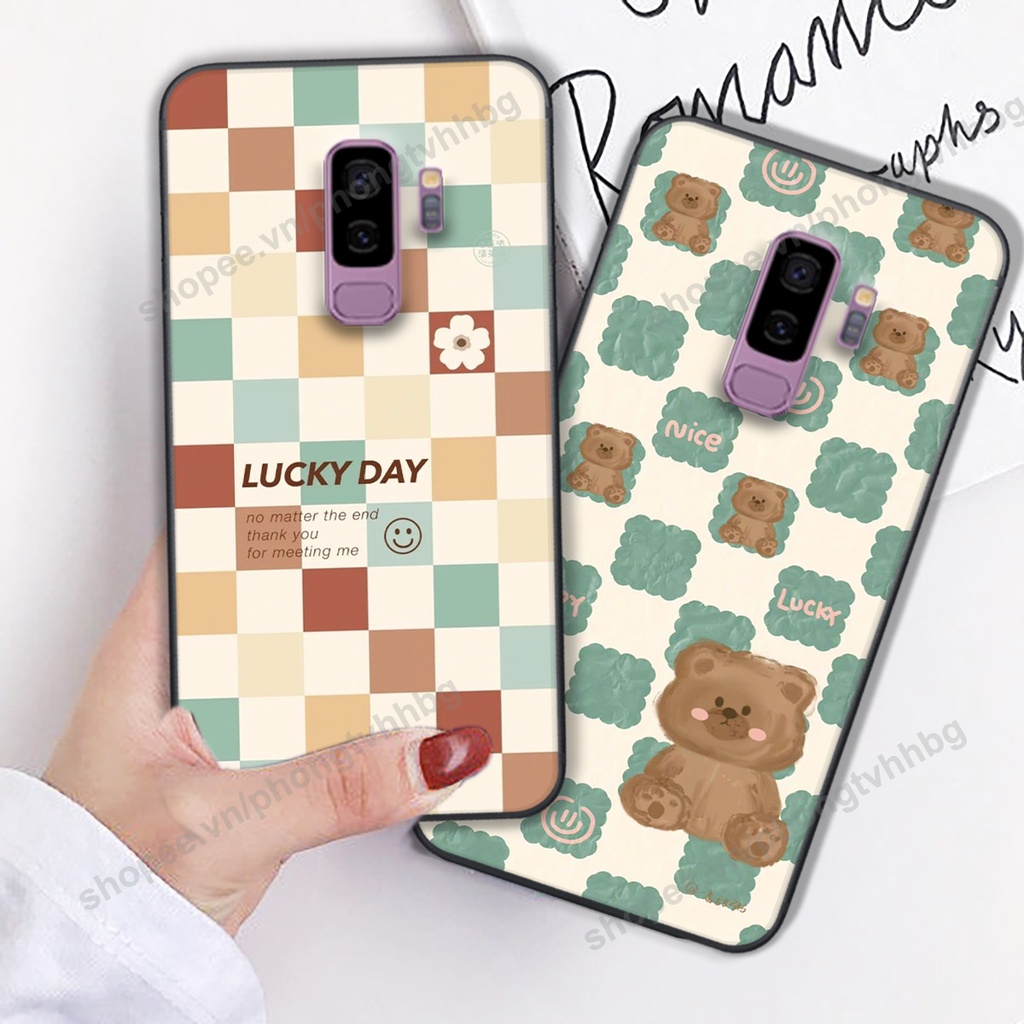 Ốp lưng Samsung S9 / S9 Plus / S9+ in mẫu gấu bo viền , smile mặt cười cực cute đẹp