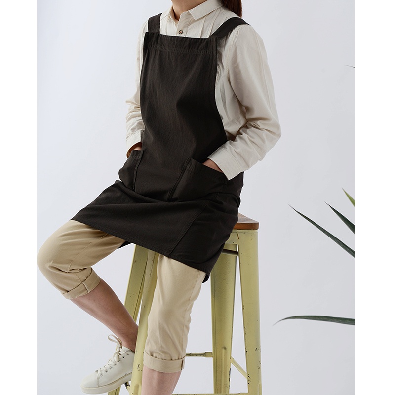 Tạp Dề Vải cotton canvas Kiểu Nhật Hàn Xinh Xắn Cho Quán Cà Phê