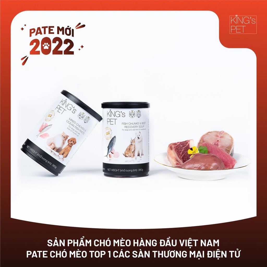 pate king's pet 400gr dành cho chó mèo ( vị gà và cá ngừ, cá hồi, giò heo)