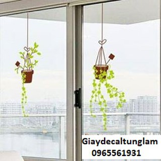 Decal dán tường giỏ cây