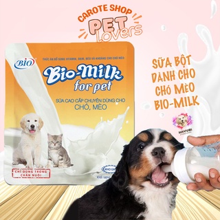Sữa bột dinh dưỡng cung cấp vitamin đạm béo và khoáng chuyên dùng cho chó mèo bio milk for pet 100g