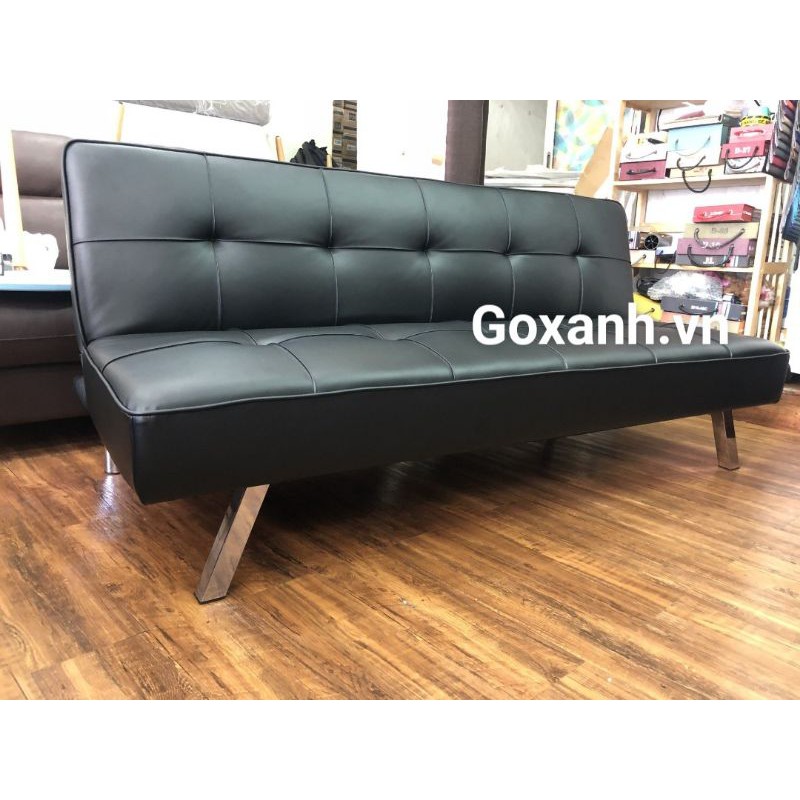 Ghế Sofa Giường Đa Năng Chân Inox Gấp Gọn Bọc Da Công Nghiệp Dài 1m7 Chân Kim Loại