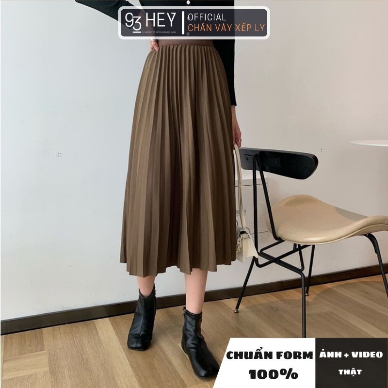 Chân Váy Xếp Ly Dáng Dài Cạp Chun Hàng Loại 1 Quảng Châu 93HEY CV02