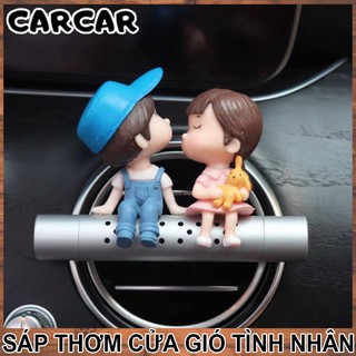 Sáp thơm cài cửa gió ô tô hình đôi tình nhân dễ thương