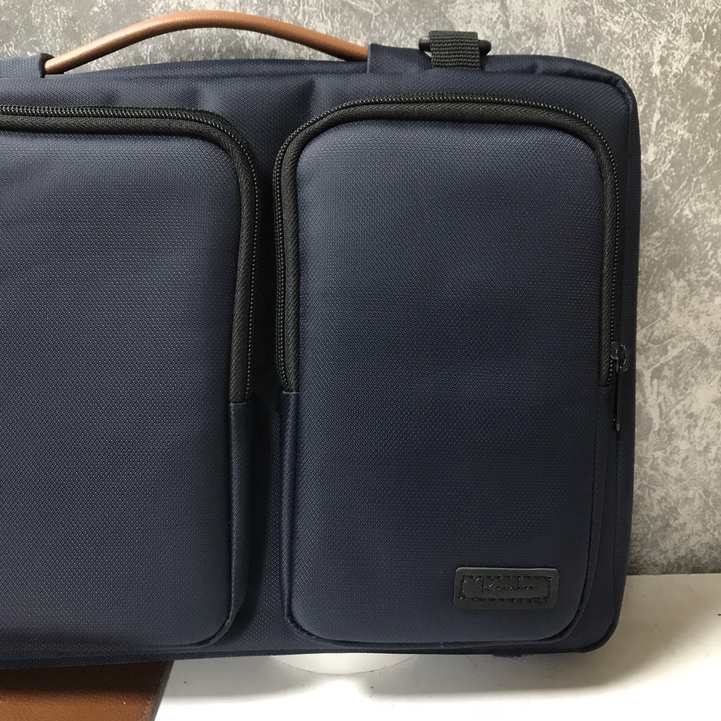 Túi đựng laptop, cặp laptop chống sốc canvas 14 -15.6 inch co quai đeo chống nước, lót nhung, mút bảo vệ máy tối đa