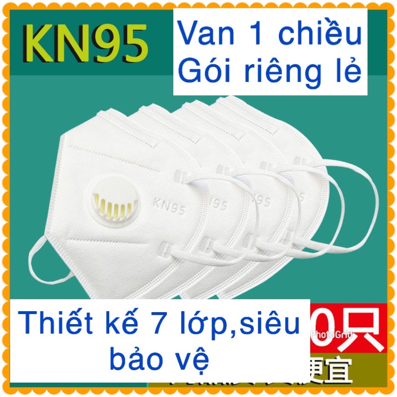 Khẩu trang KN95 có van thở 6 lớp chống bụi mịn và bệnh đường hô hấp .KF94 thời trang 4 lớp.