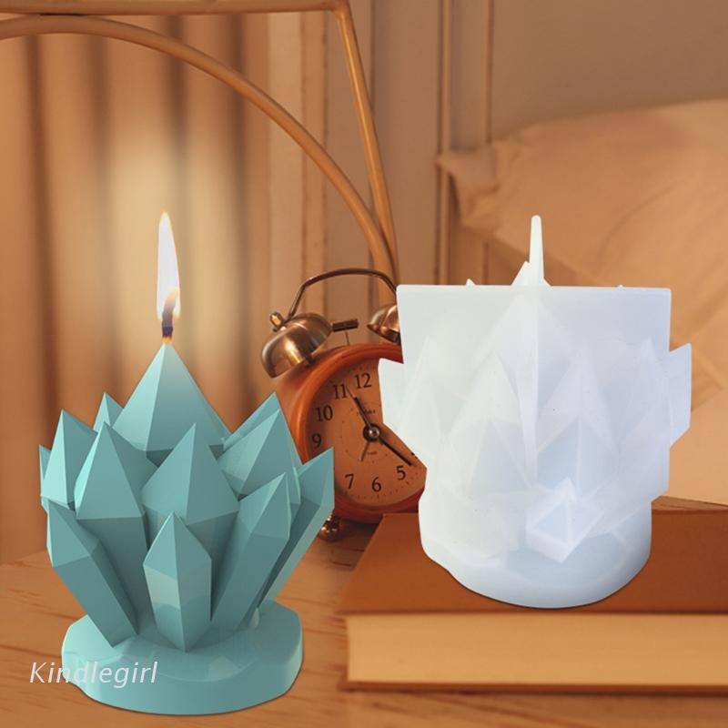 Khuôn silicone tạo hình đá pha lê làm nến DIY