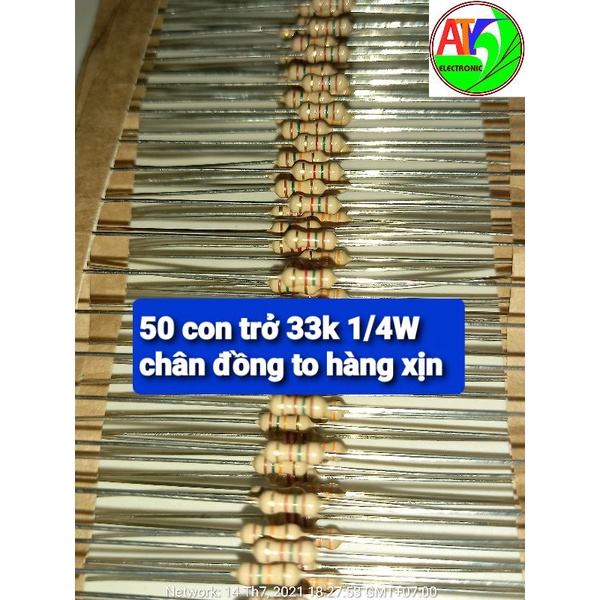 50 điện trở 33k 1/4W xịn