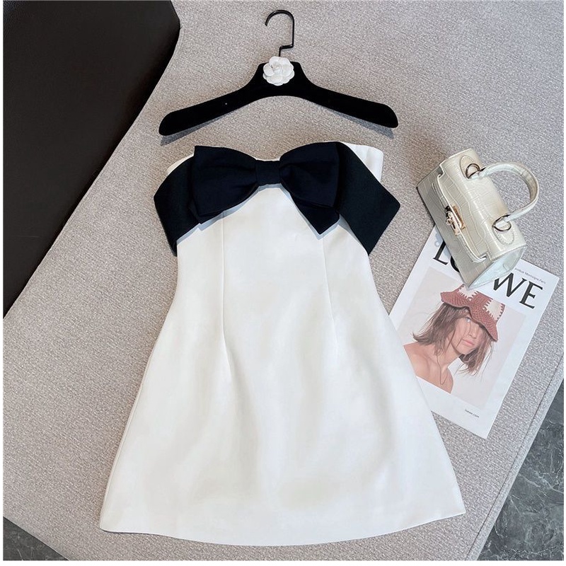 Đầm Ống Ôm Dáng Phối Màu Sắc Tương Phản Thời Trang Mùa Hè 2022 Mới Cho Nữ