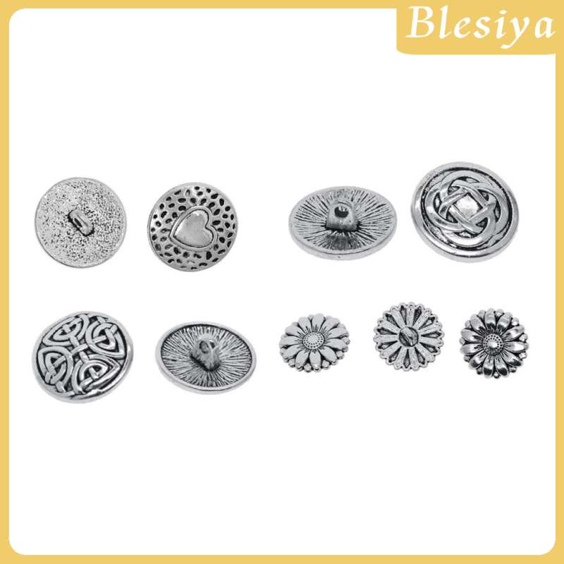 [Blesiya] Set 20 Nút Kim Loại Vintage Tinh Tế Làm Áo Khoác Blazer Thể Thao