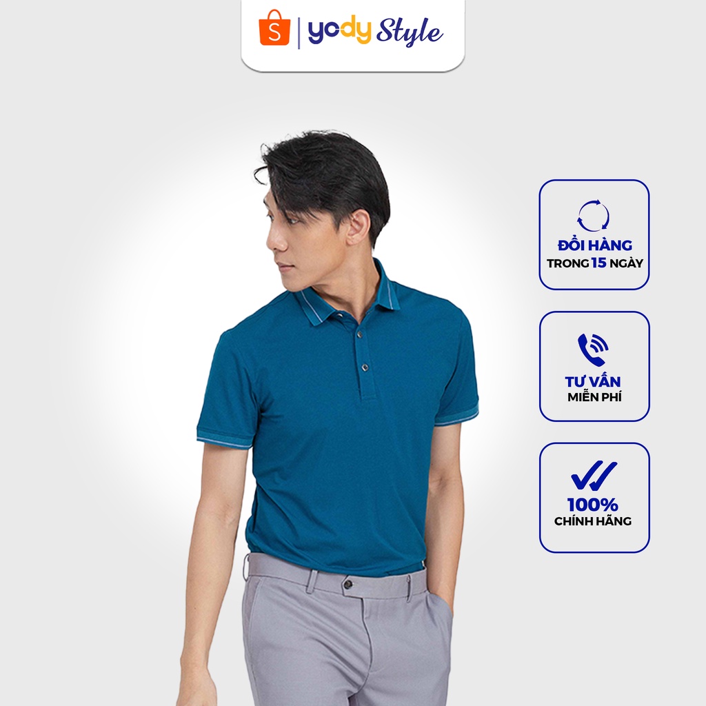 Áo polo nam Pima kẻ viền YODY áo thun lạnh co dãn đàn hồi thấm hút tốt - APM3013 | BigBuy360 - bigbuy360.vn