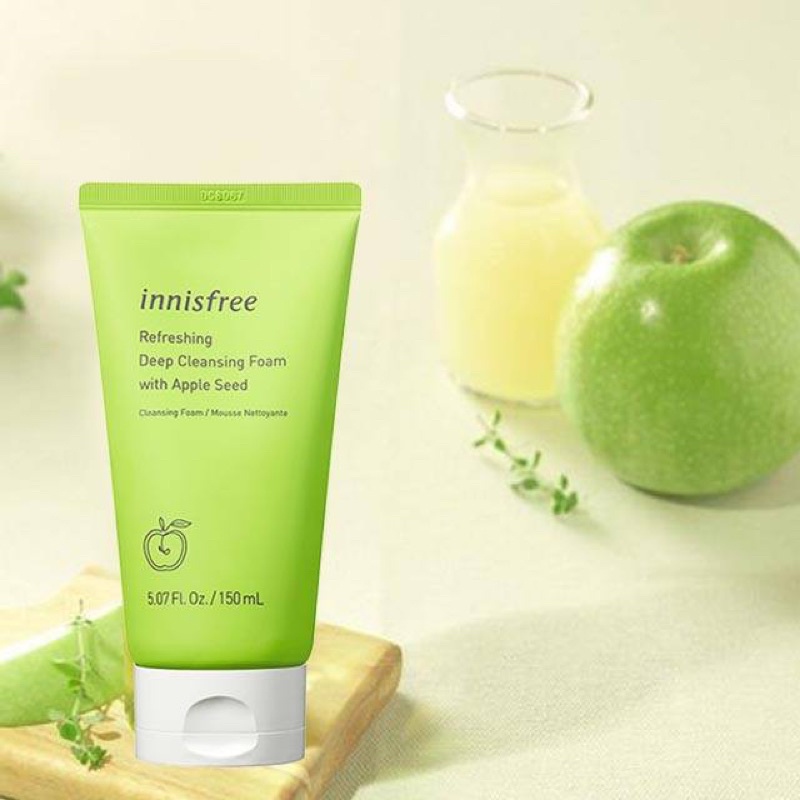 Sữa Rửa Mặt Táo Xanh Innisfree Apple Seed Cleansing Foam ( mẫu mới 2020)