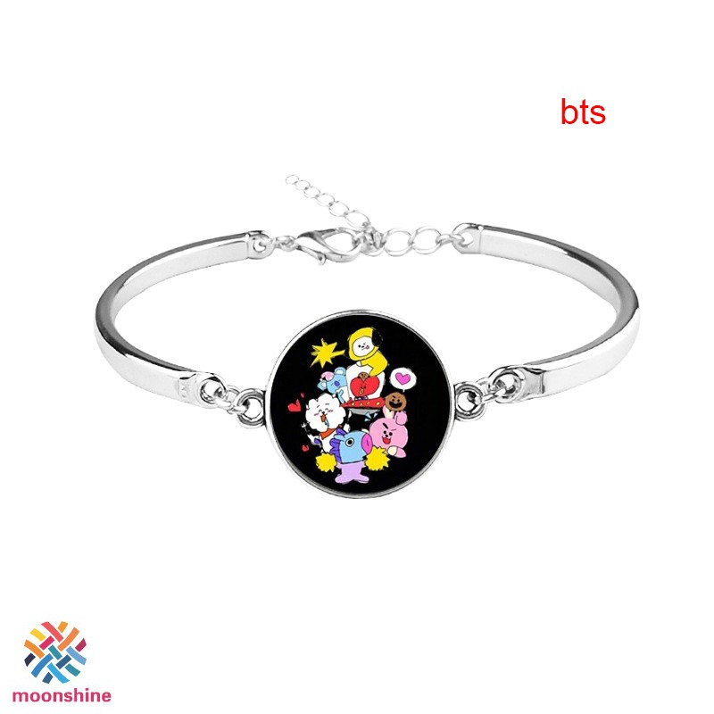 Vòng Tay Kim Loại Mặt Hình Các Nhân Vật Bt21 Của Bts