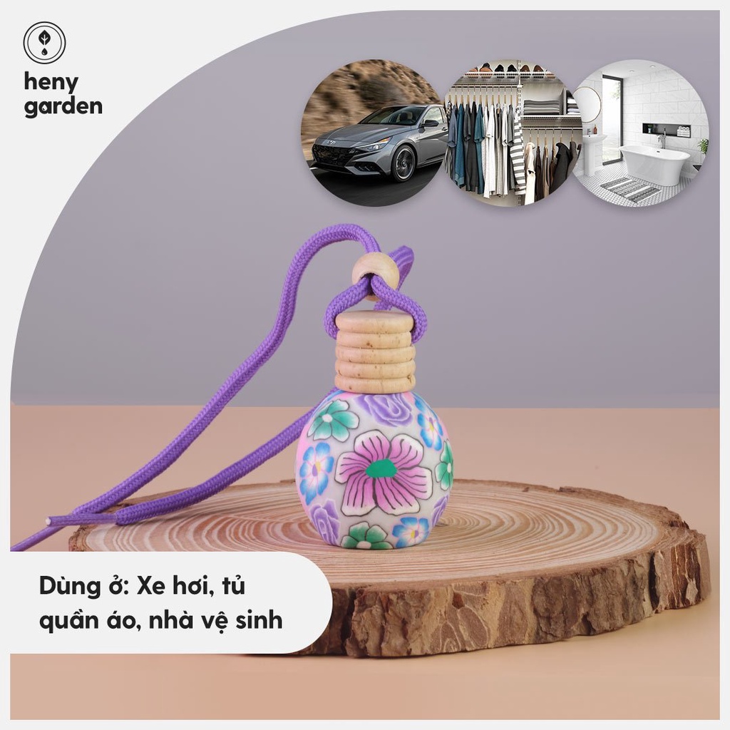 Tinh Dầu Treo Bình Gốm HENY GARDEN Tiện Dụng Dùng Cho Xe Ô Tô, Tủ Quần Áo, Toilet