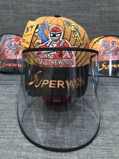 NÓN KẾT EM BÉ - Superman - phối kính bảo hộ